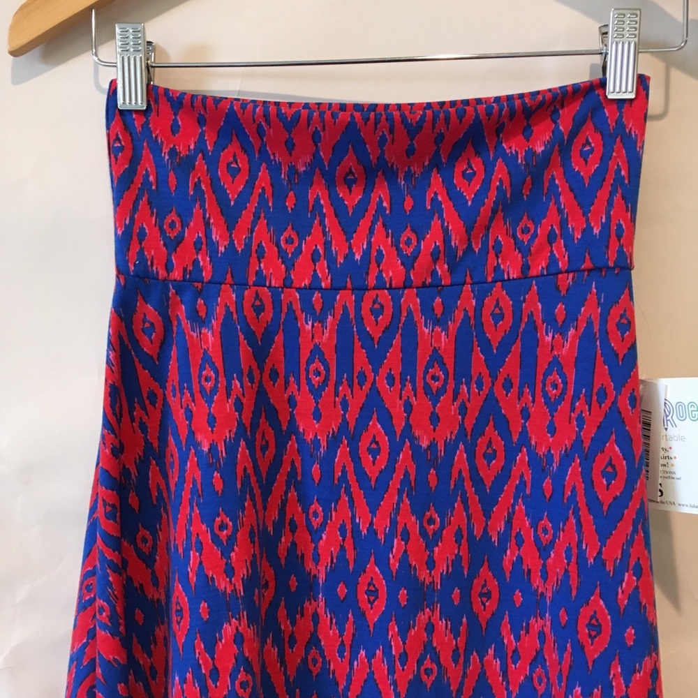 2 for $25 LuLaRoe // Azure tribal ikat skirt XS NWT - Picture 2 of 4